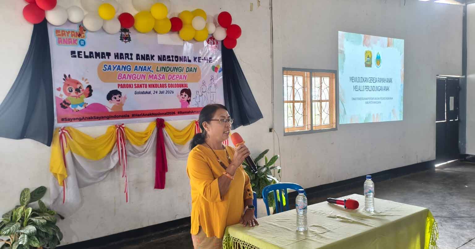 Kegiatan Misa Syukur dan Sosialisasi Perlindungan Anak dalam rangka Hari Anak Nasional 2026 di Paroki St. Nikolaus Golodukal, Kabupaten Manggarai.